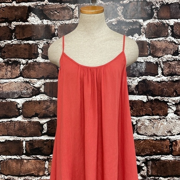 Elan Dress Women's Small Orange Mini Flare Dress Spaghetti Straps Pockets - Picture 7 of 17